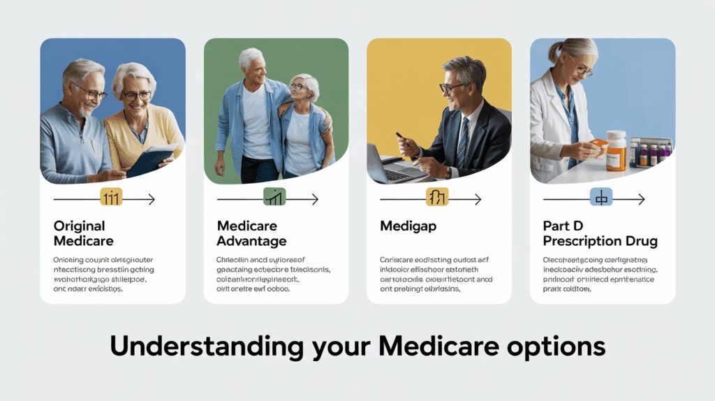 Original Medicare, Advantage, Medigap, Part D